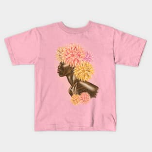 Pretty young girl with flowers in hair. Kids T-Shirt